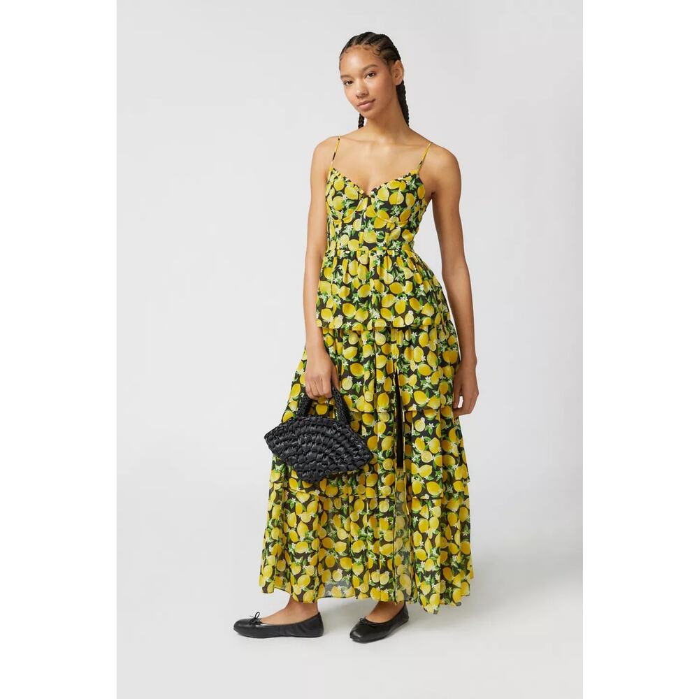 Betsey Johnson La La Lemons corset maxi dress size 8 - Picture 2 of 9
